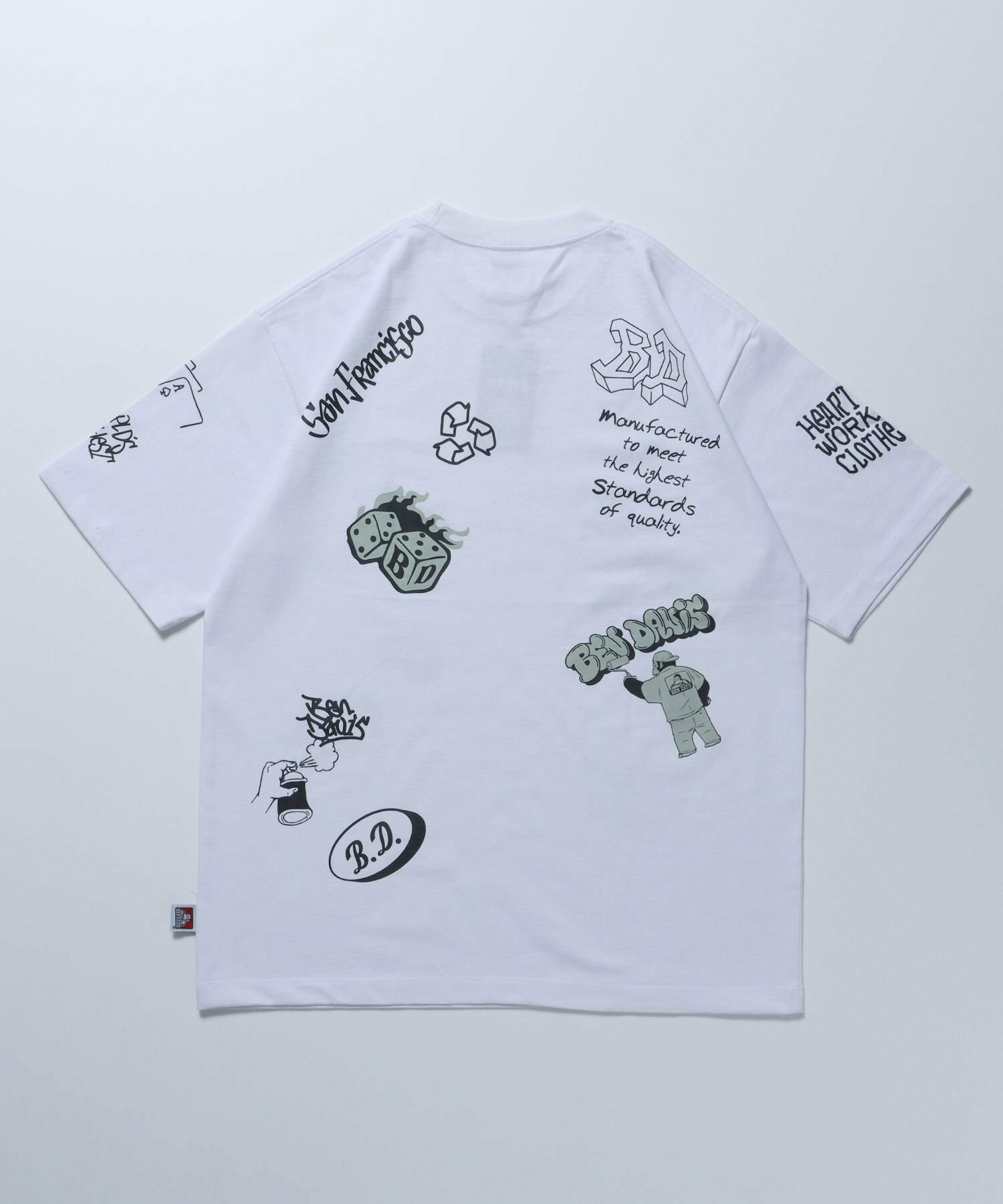 【BEN DAVIS(ベンデイビス)】SCRIBBLED TEE / 半袖Tシャツ ロゴ クルーネック オーバーサイズ ブランドロゴ